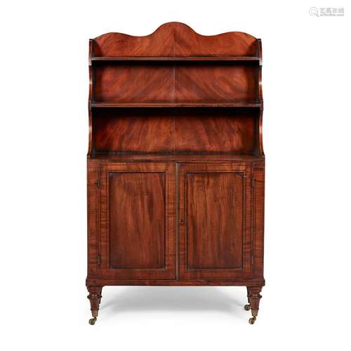 REGENCY MAHOGANY WATERFALL BOOKCASE EARLY 19TH CENTURY