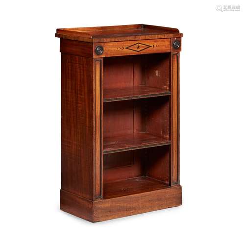 REGENCY MAHOGANY, ROSEWOOD, AND EBONISED SMALL BOOKCASE EARLY 19TH CENTURY