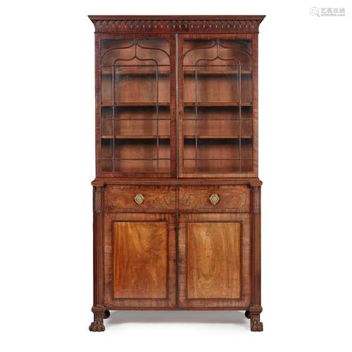 REGENCY MAHOGANY AND EBONY BOOKCASE EARLY 19TH CENTURY