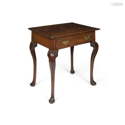 GEORGE II OAK AND MAHOGANY SIDE TABLE MID-18TH CENTURY