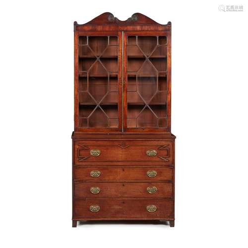 SCOTTISH REGENCY MAHOGANY SECRETAIRE BOOKCASE EARLY 19TH CENTURY