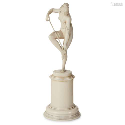 Y FRENCH CARVED IVORY FIGURE OF VENUS REMOVING HER SANDAL LATE 19TH CENTURY