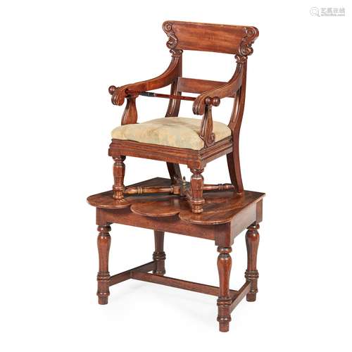 REGENCY MAHOGANY HIGHCHAIR EARLY 19TH CENTURY