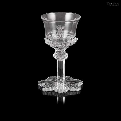 FINE PERRIN GEDDES PRINCE OF WALES SERVICE LIQUEUR GLASS CIRCA 1806 - 1810