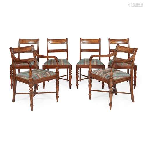 SET OF SIX REGENCY MAHOGANY DINING CHAIRS EARLY 19TH CENTURY