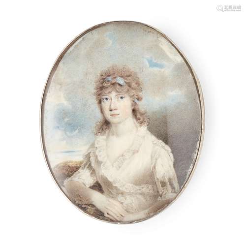 Y CHARLES BESTLAND (1780-1837), PORTRAIT MINIATURE OF A LADY LATE 18TH CENTURY