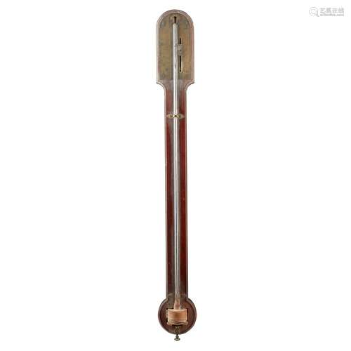 GEORGE III MAHOGANY STICK BAROMETER, BY WILLIAM CARY, LONDON LATE 18TH/ EARLY 19TH CENTURY