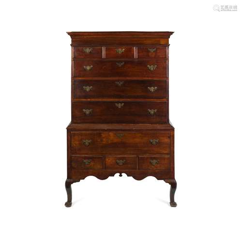 GEORGE II MAHOGANY CHEST-ON-CHEST 18TH CENTURY