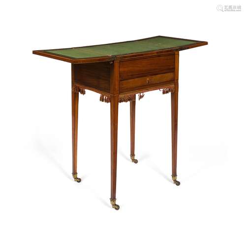 LATE GEORGE III INLAID MAHOGANY WRITING TABLE EARLY 19TH CENTURY