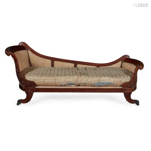 REGENCY MAHOGANY BERGERE DAY BED EARLY 19TH CENTURY