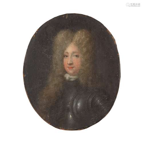 PORTRAIT MINIATURE OF A GENTLEMAN WEARING ARMOUR ENGLISH SCHOOL, EARLY 18TH CENTURY