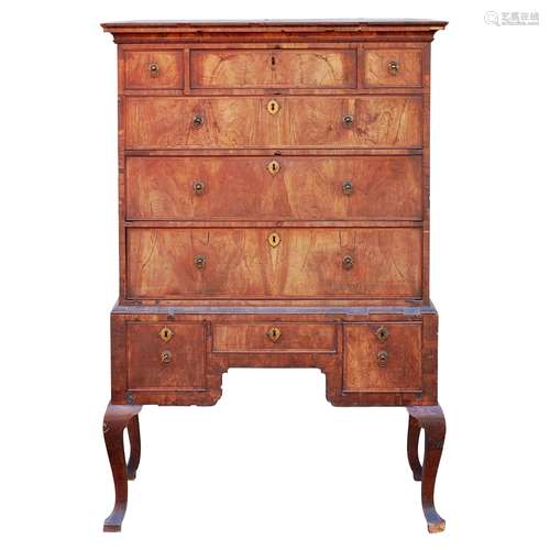 GEORGE I WALNUT CHEST-ON-STAND EARLY 18TH CENTURY