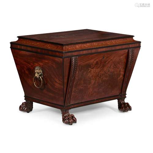 REGENCY MAHOGANY AND EBONY WINE COOLER, IN THE MANNER OF THOMAS HOPE EARLY 19TH CENTURY