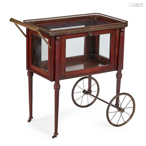 LATE VICTORIAN MAHOGANY AND BRASS TEA TROLLEY LATE 19TH CENTURY