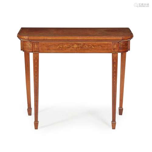 EDWARDIAN MAHOGANY, SATINWOOD AND MARQUETRY GAMES TABLE, ATTRIBUTED TO EDWARD & ROBERTS LATE 19TH