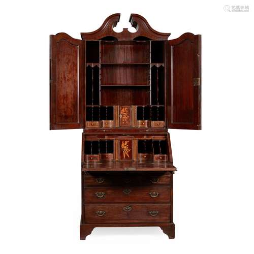 IRISH GEORGE III MAHOGANY BUREAU BOOKCASE 18TH CENTURY