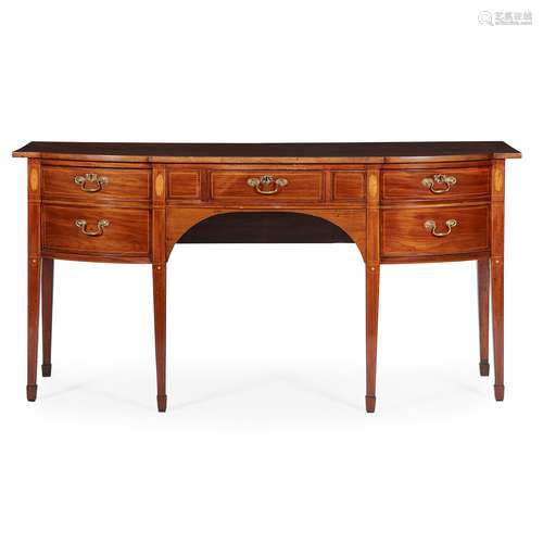 SCOTTISH GEORGE III MAHOGANY AND INLAID SIDEBOARD EARLY 19TH CENTURY