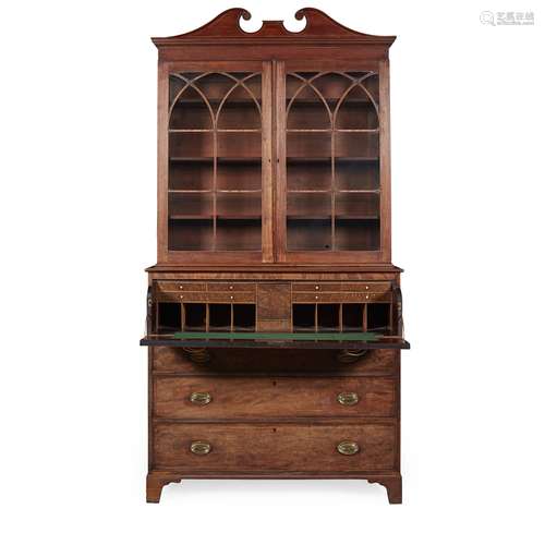 GEORGE III MAHOGANY SECRETAIRE BOOKCASE LATE 18TH CENTURY