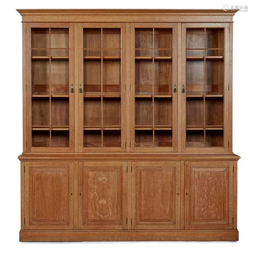 EDWARDIAN BLEACHED OAK LIBRARY BOOKCASE EARLY 19TH CENTURY