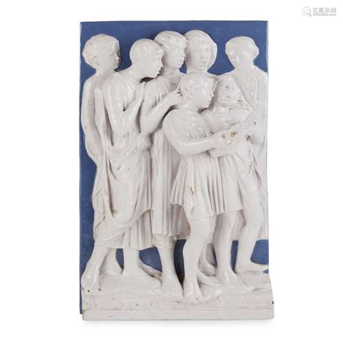 ITALIAN GLAZED TERRACOTTA RELIEF PANEL AFTER DELLA ROBBIA, ATTRIBUTED TO CANTAGALLI LATE 19TH