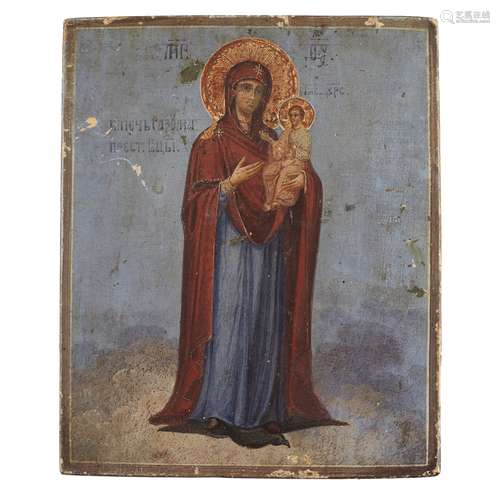 RUSSIAN ICON OF THE MOTHER OF GOD HODEGETRIA 19TH CENTURY