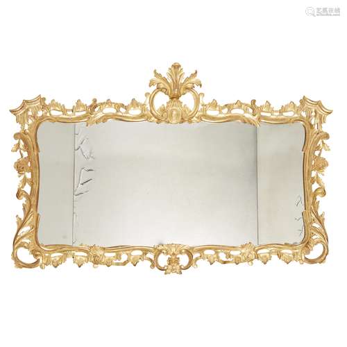 GEORGIAN STYLE GILTWOOD OVERMANTEL MIRROR MODERN