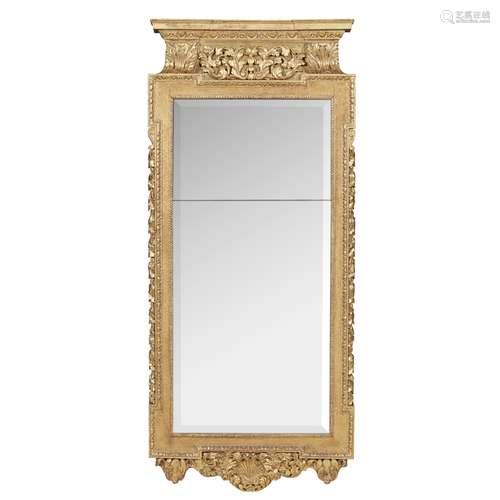 GEORGE II STYLE GILTWOOD MIRROR 19TH CENTURY