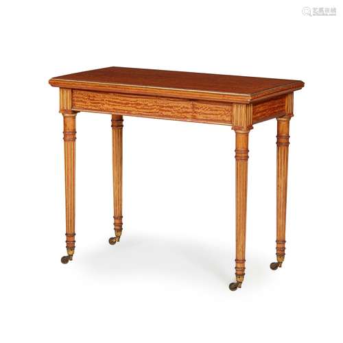 HOLLAND & SONS SATINWOOD PARCEL GILT GAMES TABLE 19TH CENTURY