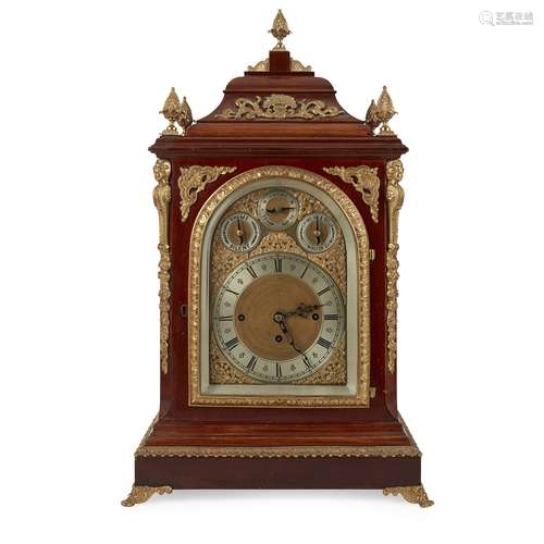 EDWARDIAN MAHOGANY CHIMING BRACKET CLOCK EARLY 20TH CENTURY