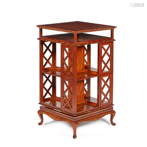 EDWARDIAN SATINWOOD REVOLVING BOOKCASE EARLY 20TH CENTURY