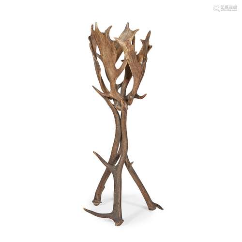 SCOTTISH FALLOW DEER ANTLER JARDINIERE STAND LATE 19TH CENTURY