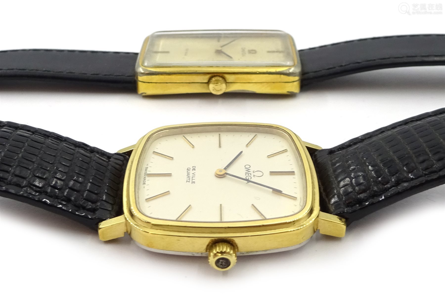 omega de ville gentlemans quartz gold-plated wristwatch on