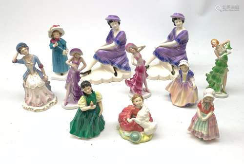 Five small Royal Doulton figurines, comprising Home Again HN2167, Carrie HN2800, Dinky Do HN1678, F