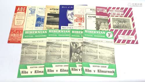 1950s Scottish Football programmes - Hibernan (4), Heart of Midlothian (2), Rangers, Dundee, Falkir