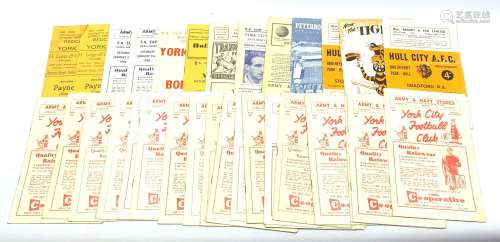 1950s York City Football programmes - thirty programmes including 28/1/56 F.A.Cup 4th Round v Sunde