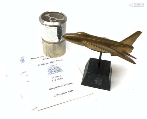 Cast metal model of a lightening MK6, stamped 'RT' to the belly, made for the administration wing o