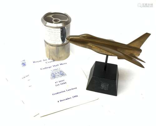 Cast metal model of a lightening MK6, stamped 'RT' to the belly, made for the administration wing o