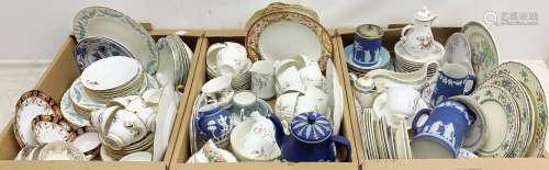 A large collection of assorted teawares, to include Victorian examples, a Wedgwood Turquoise Floren