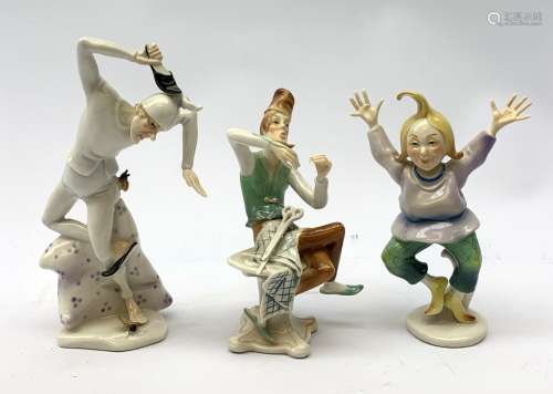 Three 20th century Karl Ens figurines, the first modelled as Uncle Fritz, the second modelled as Boc