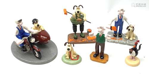 A group of six Coalport Wallace & Gromit figurines, comprising 'Hold on Gromit' no880/2000 with cert