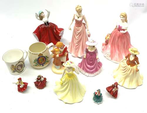 A collection of figurines, to include a selection of Royal Doulton fgurines, Autumn Stroll HN4588,