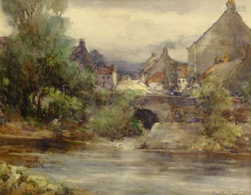 English School (19th/20th century): 'Newburn Churchyard', watercolour indistinctly signed, titled an