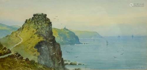 Thomas Hart (British 1830-1916): 'Castle Rock, Lynton', watercolour signed, titled on the mount, Ge