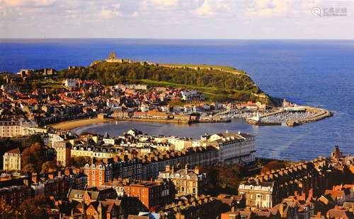 Scarborough from Oliver's Mount, photographic print on canvas 66cm x 117cm (unframed)