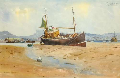 Bill Lowe (British 20th century): 'The Harbour Scarborough', watercolour signed, titled verso with a