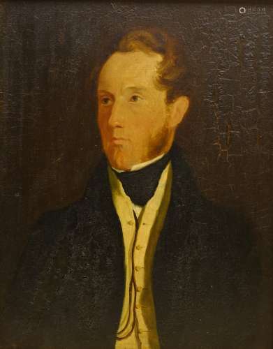 English School (19th century): Portrait of a Gentleman, oil on panel unsigned 24cm x 19cm
