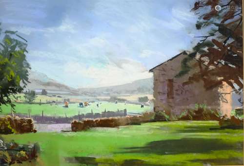 Christopher John Assheton-Stones (British 1947-1999): Dales Landscape, pastel unsigned 34cm x 50cm