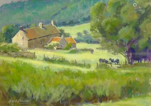 Robert Brindley (British 1949-): Green End near Beckhole, oil on board signed 21cm x 30cm