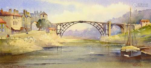 Kenneth W Burton (British 1946-): 'Ironbridge Shropshire', watercolour signed and titled Provenanc