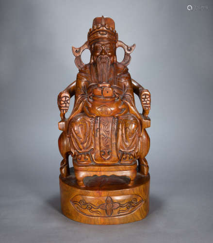 CHINESE ANCIENT ROSEWOOD CARVED CANOPUS, SHOU XING